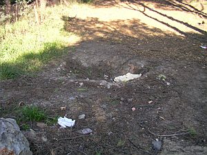 Forat per evitar el pas de vehicles amb prostitutes a la pineda de Gav&agrave; Mar